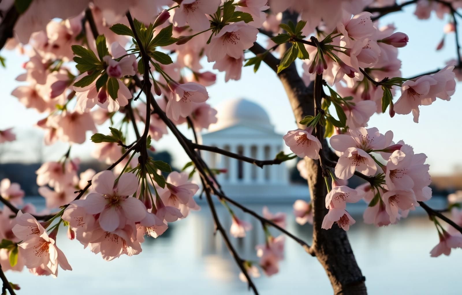 Cherry blossoms around the Tidal Basin