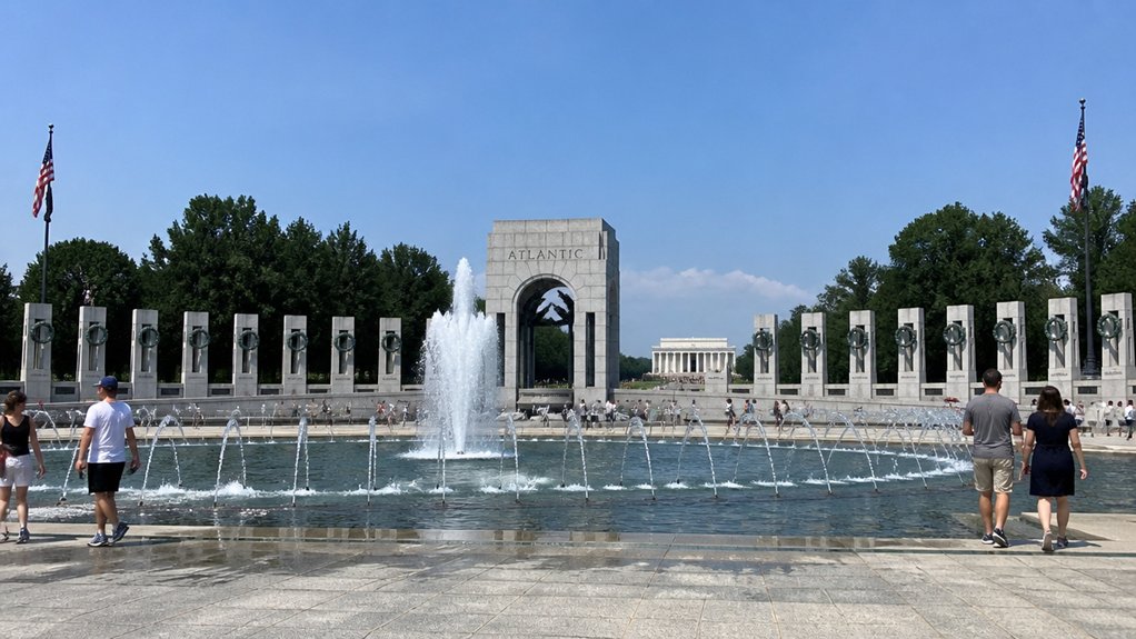 memorial features pool pavilions