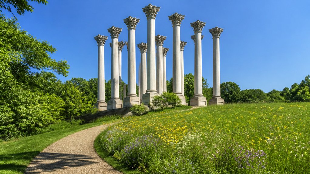 restored capitol columns overlooking meadow