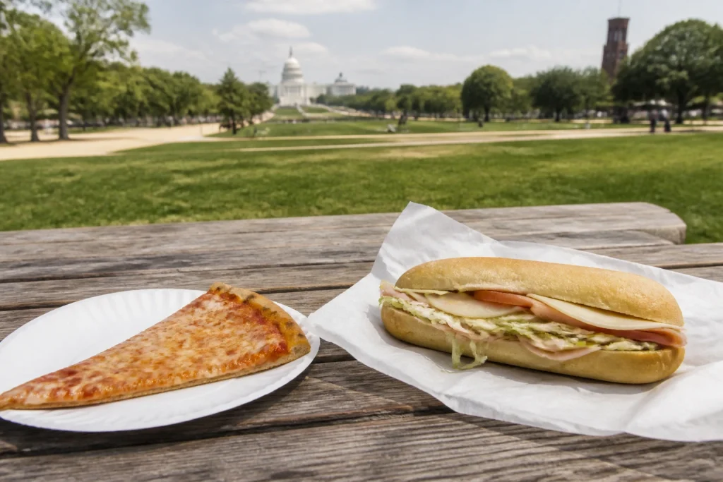 Casual budget lunch near the National Mall in Washington DC