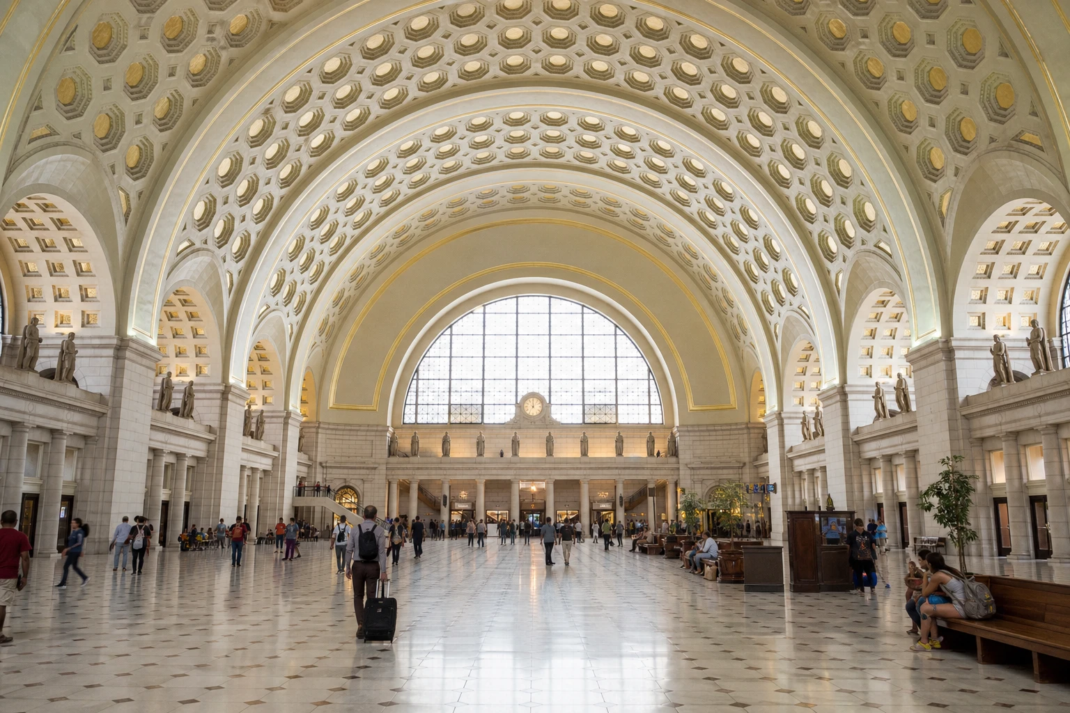 Main passenger hall inside Washington Union Station in Washington, DC