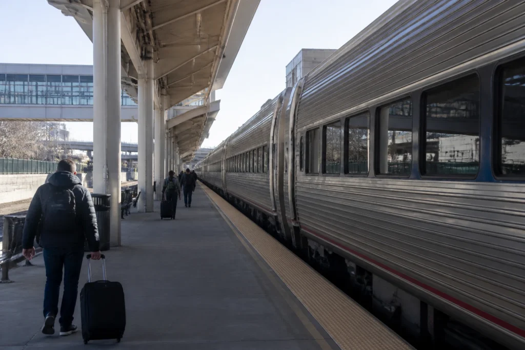 Passenger train at BWI Marshall Rail Station