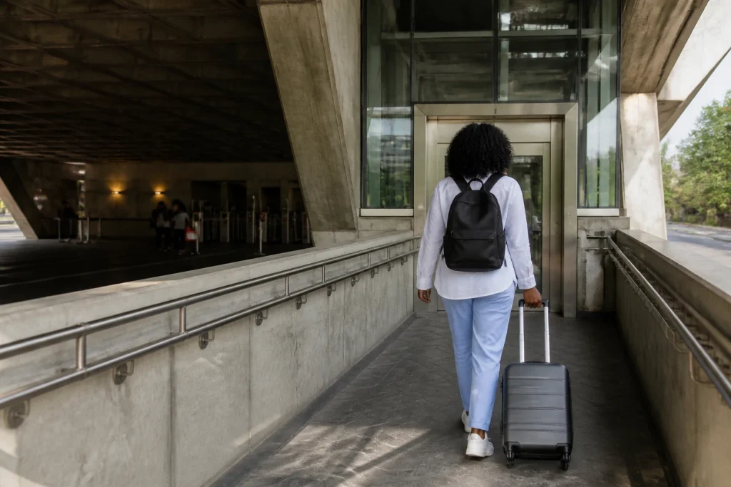 Accessible elevator route at a Washington Metrorail station