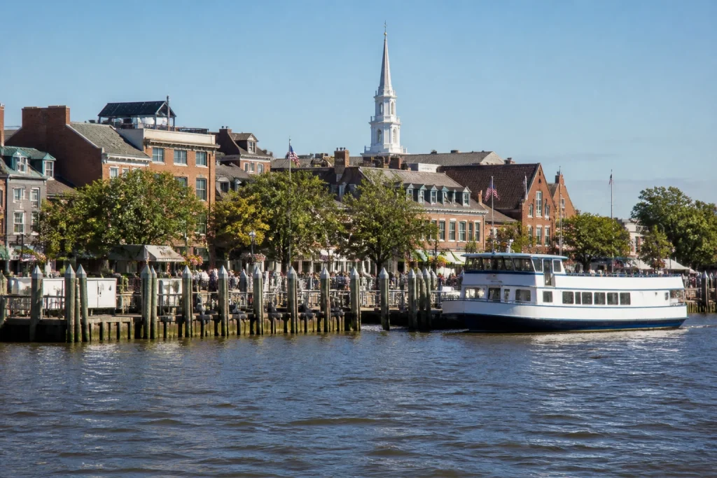 Passenger boat at the Old Town Alexandria waterfront