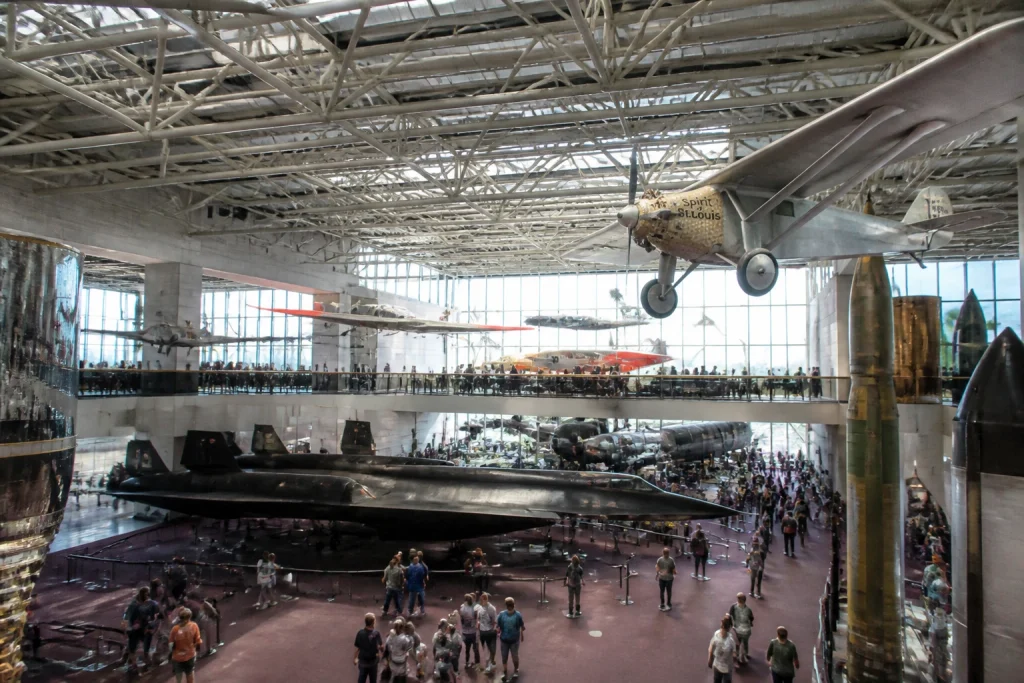 Interior gallery at the Smithsonian National Air and Space Museum in Washington, DC