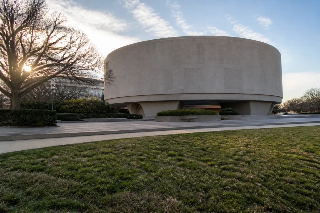 Circular exterior of the Hirshhorn Museum near Southwest Washington, DC