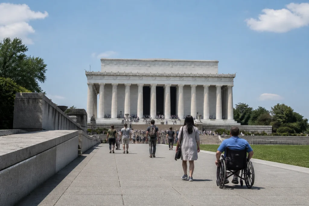 Accessible approach to the Lincoln Memorial in Washington DC