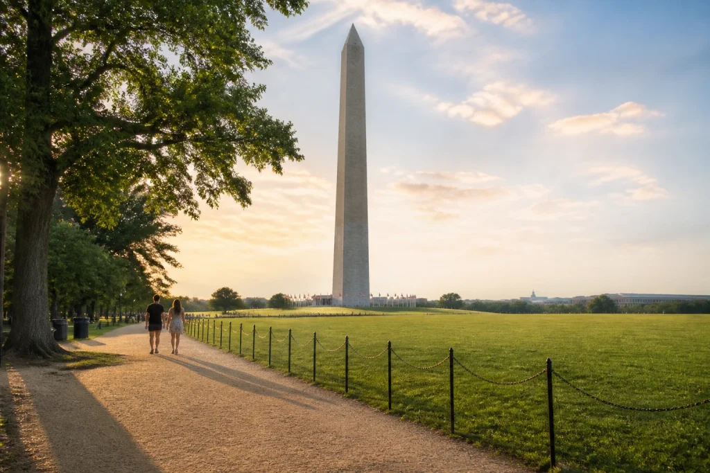 Washington Monument on the National Mall in early morning