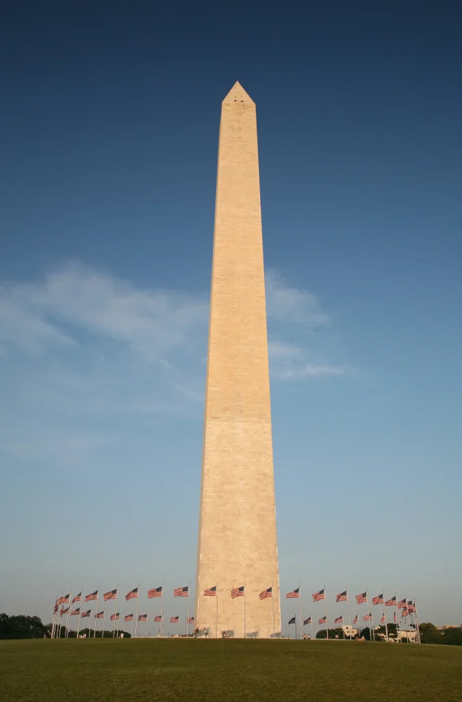 Washington Monument on the National Mall in Washington DC.