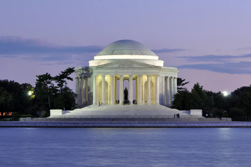 Jefferson Memorial viewed across the Tidal Basin in Washington DC