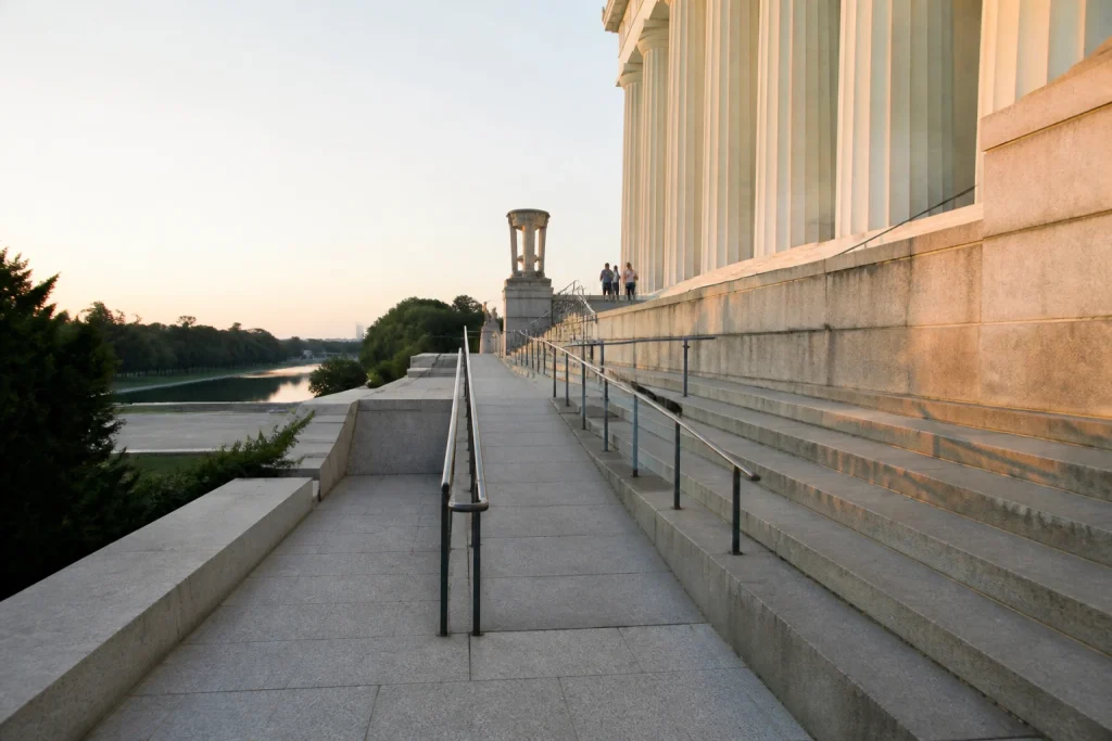Accessible approach near the Lincoln Memorial stairs in Washington DC