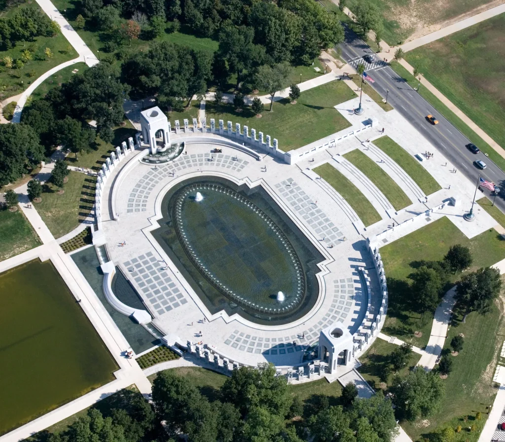 National World War II Memorial on the National Mall in Washington DC